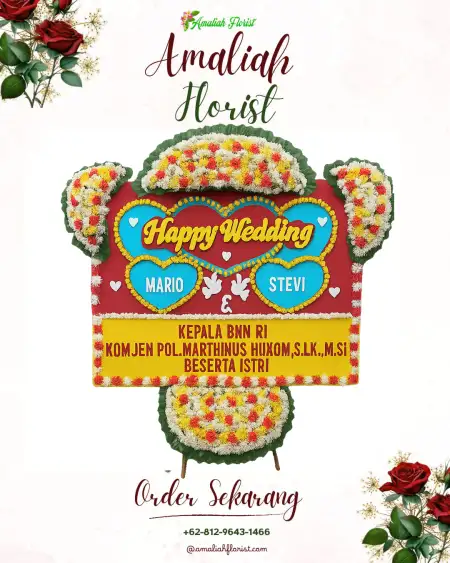 Papan Bunga Pernikahan Benuki